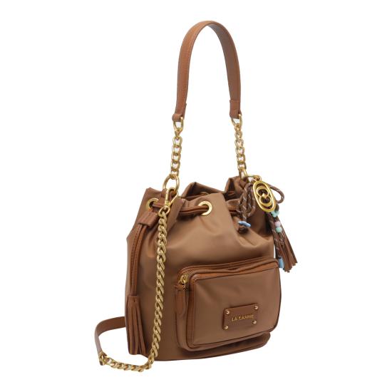 26FW 라캐리 숄더백 162MEB575 NYECUOIO BROWN - LA CARRIE