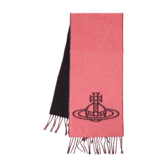 26FW 비비안웨스트우드 싱글 ORB 더블 페이스 머플러 81030006W01MKH401 PINK - VIVIENNE WESTWOOD