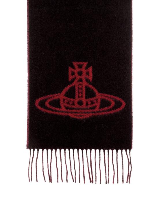 26FW 비비안웨스트우드 싱글 ORB 더블 페이스 머플러 81030006W01MKN401 BLACK - VIVIENNE WESTWOOD