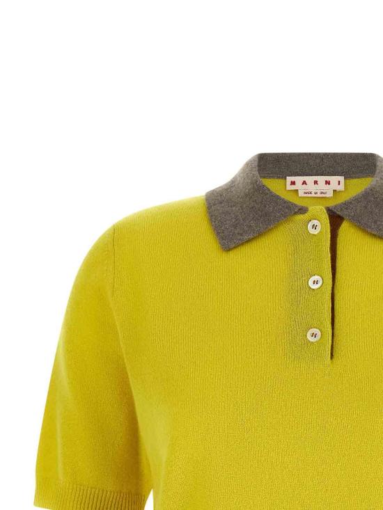 26FW 마르니 폴로 티셔츠 POMD0068EQUFX331MXV42 YELLOW - MARNI