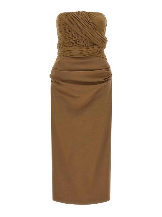 26FW 마그다뷰트림 미디 원피스 163726BROWN