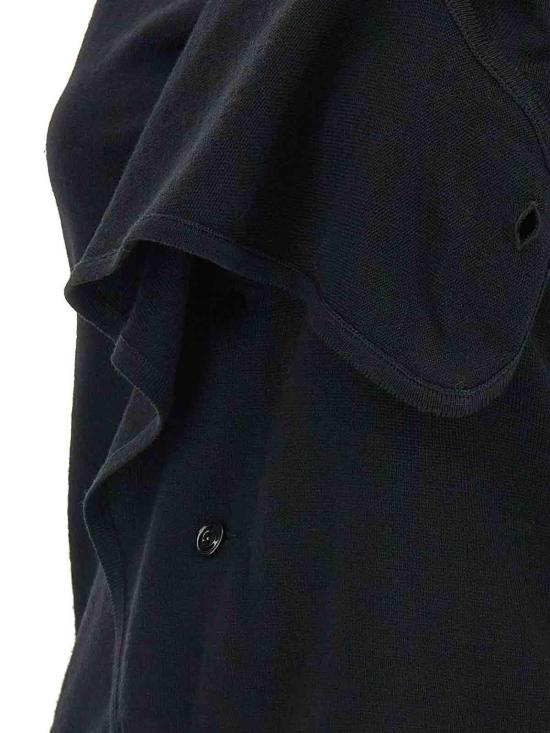 26FW 르메르 타이 넥 니트 베스트 PO0053LK1063BK999 BLACK - LEMAIRE