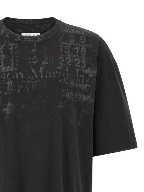26FW 마르지엘라 뉴메릭 로고 오버사이즈 코튼 티셔츠 S50GC0737S24607855 BLACK - MAISON MARGIELA