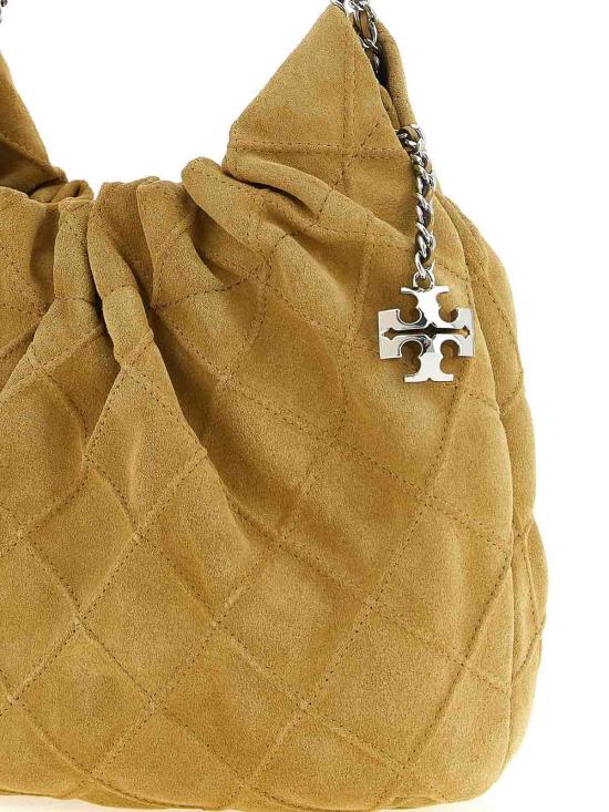 26FW 토리버치 플레밍 스웨이드 미니 체인 호보백 166066250 BEIGE - TORY BURCH