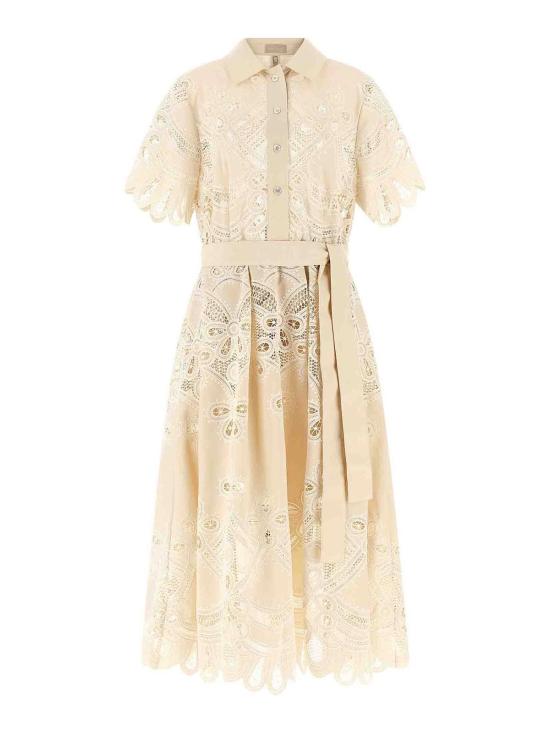 26FW 엘리 사브 미디 원피스 D1288NP26COE16CREAM White