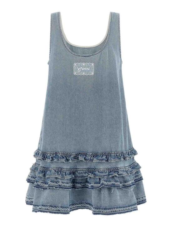 26FW 가니 데님 원피스 A1030531565 Light Blue - GANNI