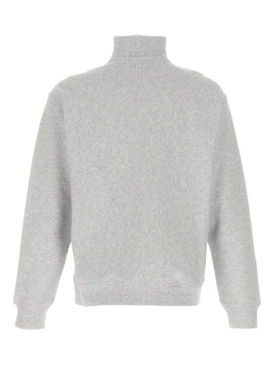 26FW 칼하트 WIP 하프 집 아메리칸 스크립트 스웨트셔츠 I027014 482XX ASH HEATHER DOM - CARHARTT WIP