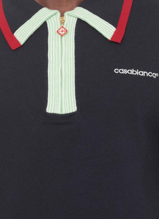 26FW 카사블랑카 폴로 티셔츠 15833461719326 NAVY - CASABLANCA