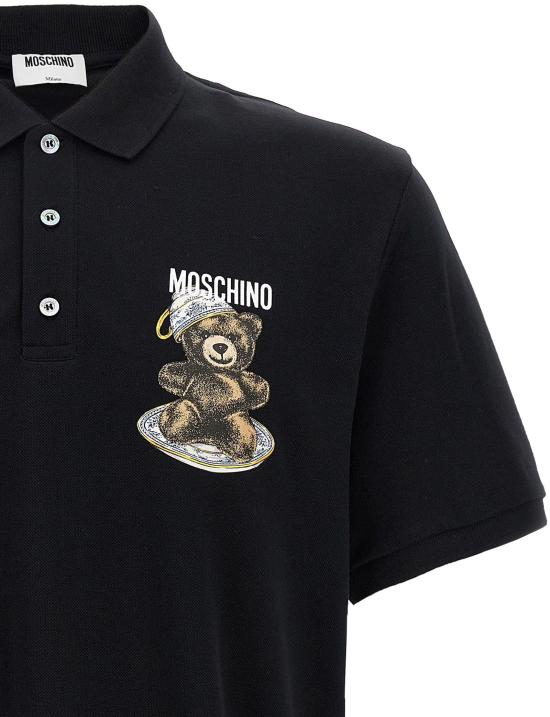 25FW 모스키노 폴로 티셔츠 15803144667422 BLACK - MOSCHINO