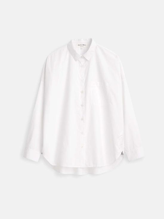  알렉스 밀 탑 조 셔츠 코튼 포플린 화이트