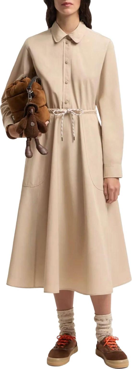 26SS 몽클레어 포플린 미디 셔츠 원피스 15792184983838 BEIGE - MONCLER