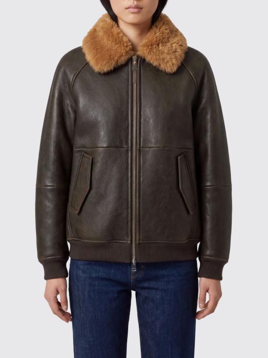 26FW 브루넬로 쿠치넬리 가죽 자켓 MPMMA7564 C9998 Brown