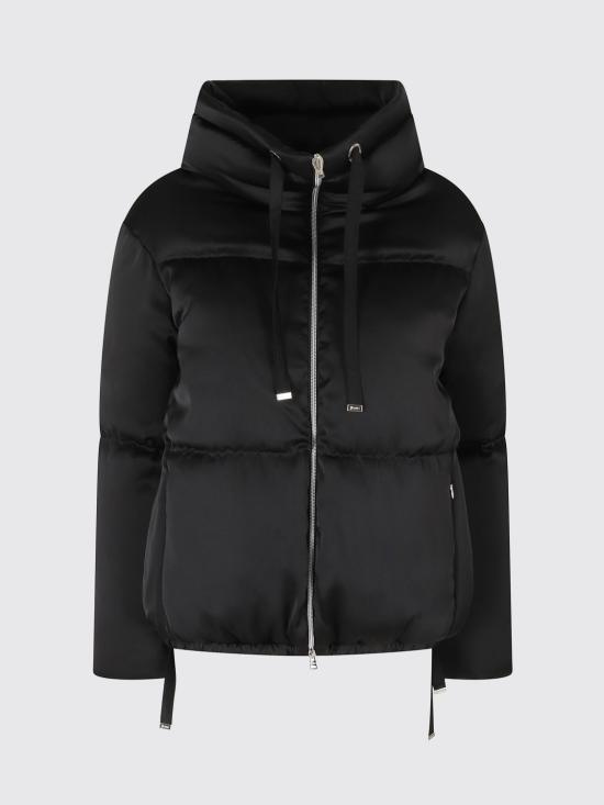 26FW 에르노 하이넥 새틴 숏 다운 자켓 하이넥 새틴 숏 다운 자켓 PI00186DR12912 9300 Black - HERNO