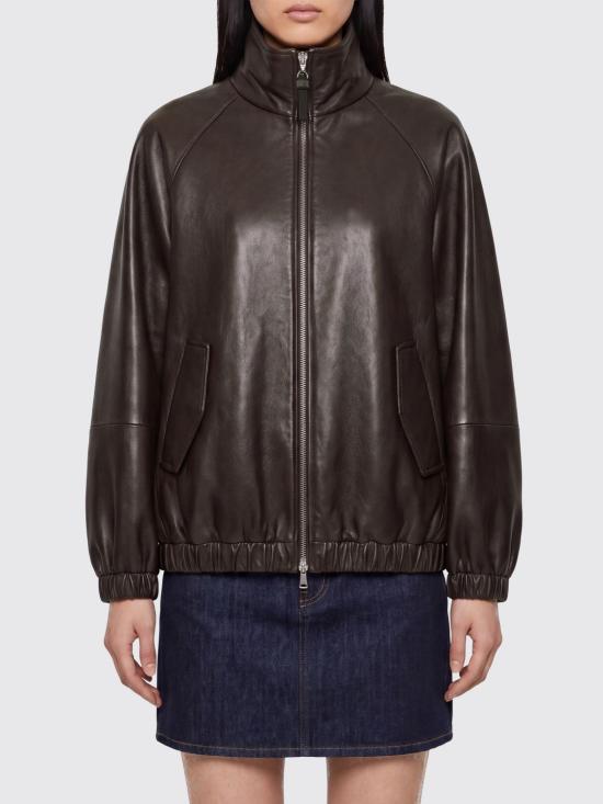 26FW 브루넬로 쿠치넬리 가죽 자켓 MPNMO7569P C101 Black