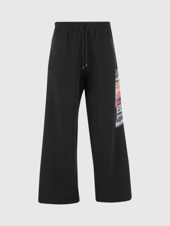 26FW 발렌시아가 범퍼 스티커 배기 코튼 스웨트팬츠 871496TUVS8 1000 Black