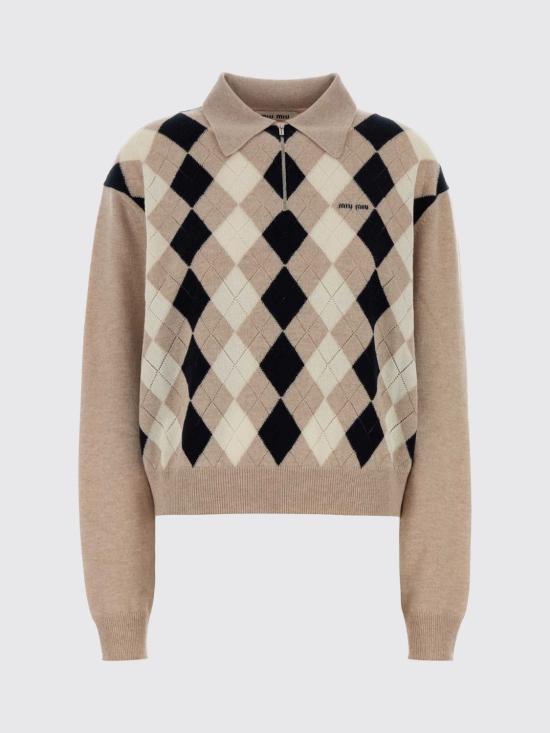 26FW 미우미우 캐시미어 폴로 스웨터 MML08BSOOO6033 F0006 Beige