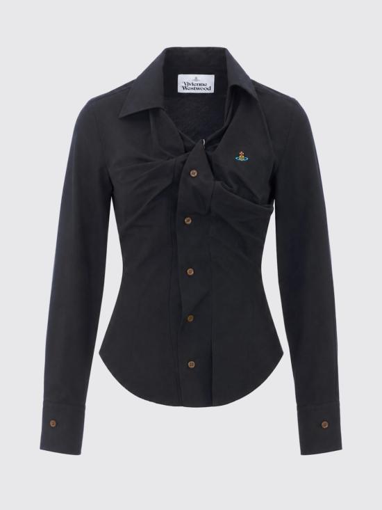 26FW 비비안웨스트우드 드렁큰 셔츠 1501000CW009Q N401 Black - VIVIENNE WESTWOOD