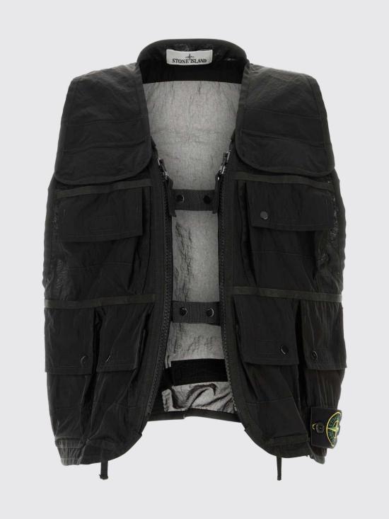 26FW 스톤 아일랜드 베스트 G100016S0424 V0029 Black - STONE ISLAND