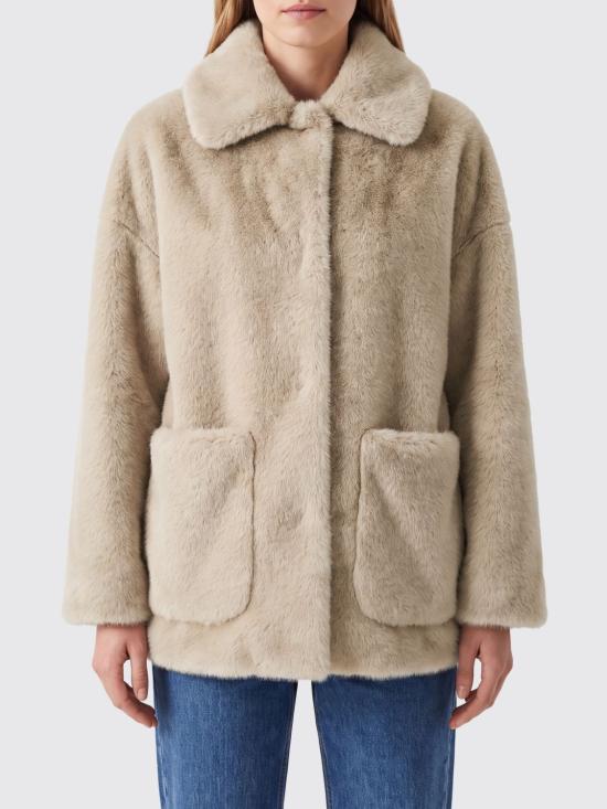 26FW 에르노 페이크 퍼 패치 포켓 코트 페이크 퍼 패치 포켓 코트 GC000600D12739 1985 Yellow Cream