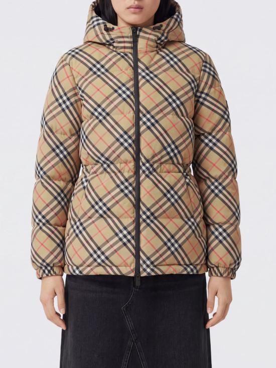 26FW 버버리 체크 나일론 후드 푸퍼 자켓 8110240 Beige