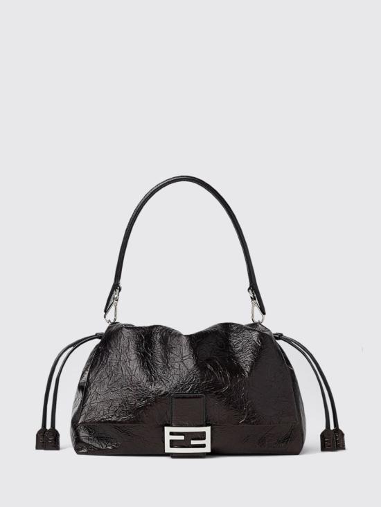 26FW 펜디 바게트 소프트 대형 가죽 숄더백 8BR857B14M F0QA1 Black