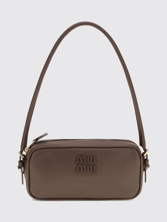 26FW 미우미우 레더 파우치 미우미우 5NE024AF8W F0NBL Brown
