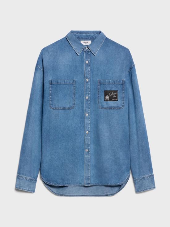 26FW 셀린느 코튼 데님 셔츠 RC0N52N67 GDP1 Blue