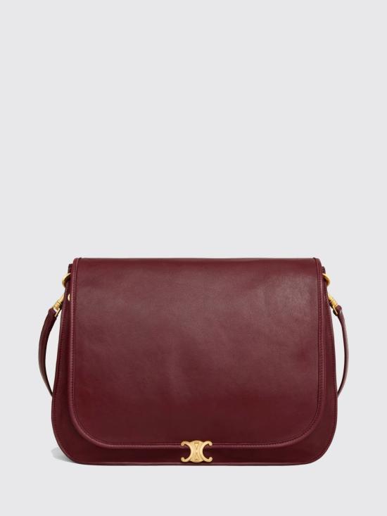 26FW 셀린느 소프트 트리옹프 베사체 서플 샤이니 램스킨 백 123632T88 28PO Burgundy