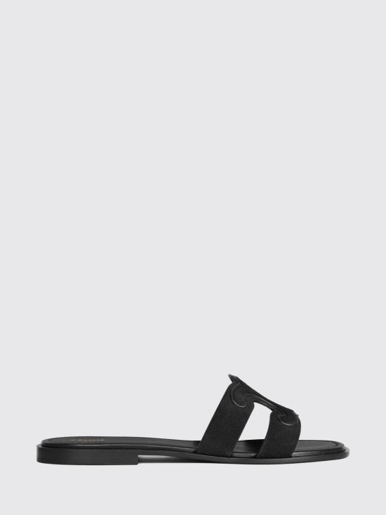 26FW 셀린느 스웨이드 카프스킨 마리나 트리옹프 뮬 368235122C 38NO Black