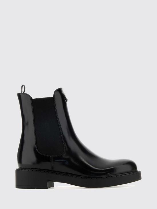 26FW 프라다 초콜릿 브러쉬드 레더 첼시 부츠 1T703NFG050055 F0002 Black