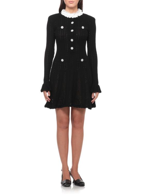 26FW 셀프 포트레이트 원피스 AW26100SBBLACK FLOWER TRIMBLACK - SELF PORTRAIT
