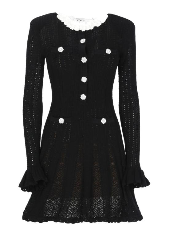 26FW 셀프 포트레이트 원피스 AW26100SBBLACK FLOWER TRIMBLACK