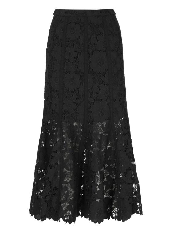 26FW 셀프 포트레이트 롱 스커트 AW26049MSKBBLACK LACEBLACK