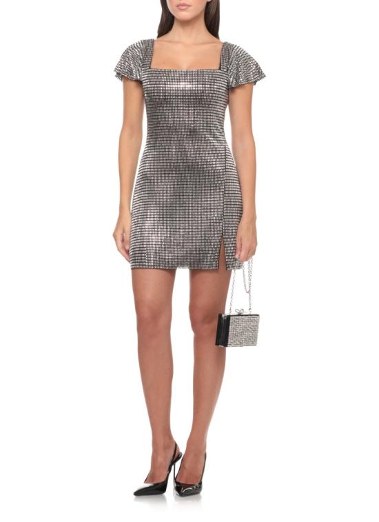 26FW 셀프 포트레이트 원피스 AW26165SGRGREY RHINESTONE MESHGREY - SELF PORTRAIT