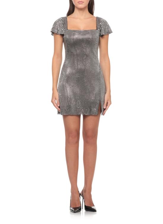 26FW 셀프 포트레이트 원피스 AW26165SGRGREY RHINESTONE MESHGREY - SELF PORTRAIT