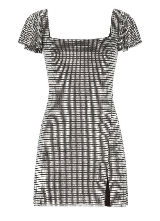 26FW 셀프 포트레이트 원피스 AW26165SGRGREY RHINESTONE MESHGREY
