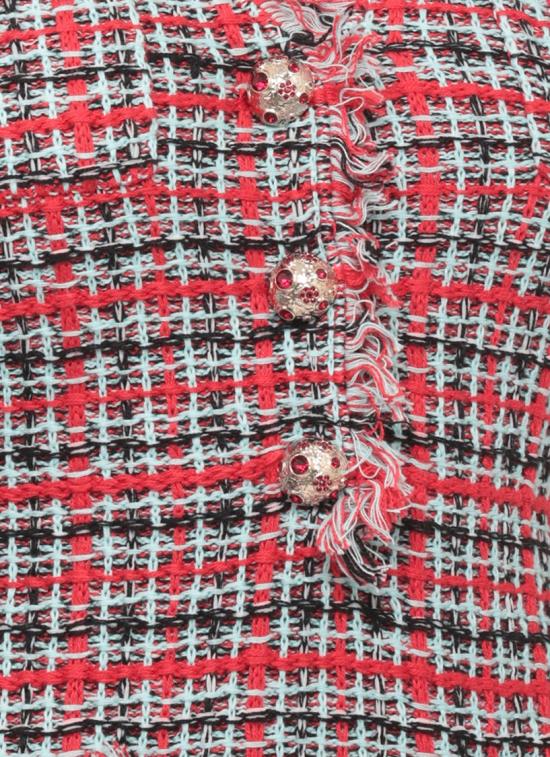 26FW 셀프 포트레이트 원피스 AW26146SBRRED CHECK FRAYEDRED - SELF PORTRAIT