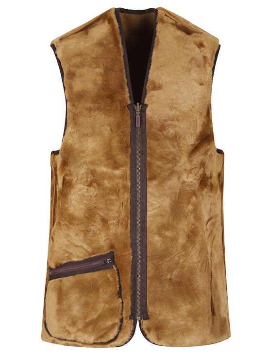 26FW 바버 웜 파일 웨이스트코트 집 인 라이너 MLI0004MLI1BR31 Brown
