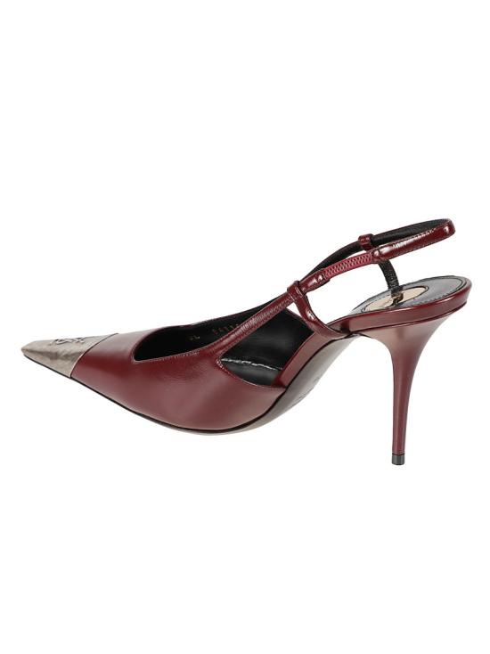 26FW 생로랑 스무스 가죽 슬링백 펌프스 841158AAFGC6629 Burgundy - SAINT LAURENT