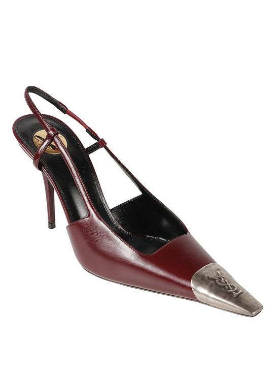 26FW 생로랑 스무스 가죽 슬링백 펌프스 841158AAFGC6629 Burgundy - SAINT LAURENT