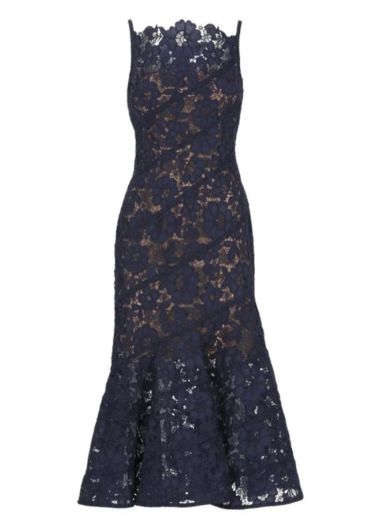 26FW 셀프 포트레이트 원피스 AW26043MNNAVY SPIRAL LACENAVY Black