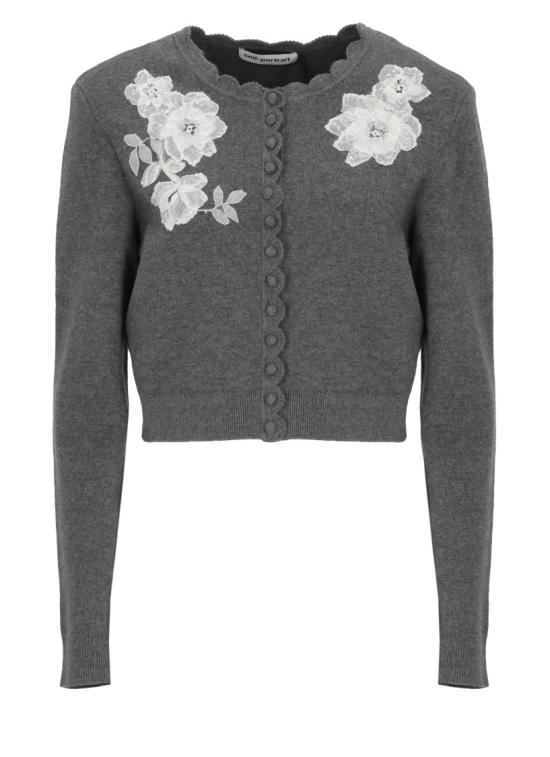 26FW 셀프 포트레이트 니트웨어 AW26150CGRGREY LACE FLOWERGREY