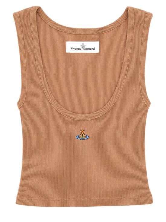 26FW 비비안웨스트우드 크롭 립 탑 크롭 립 탑 1G010011 J00BOD401 Neutrals