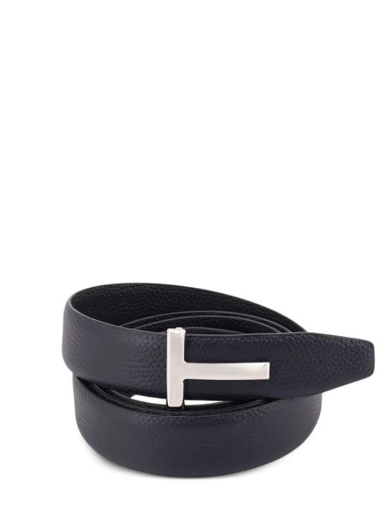 26FW 톰포드 레더 리버시블 버클 T 벨트 TB224LCL236SUNA Black - TOMFORD