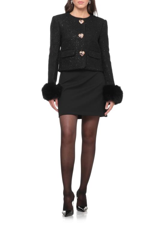 26FW 셀프 포트레이트 자켓 AW26131JBBLACK METALLIC BOUCLE FURBLACK - SELF PORTRAIT