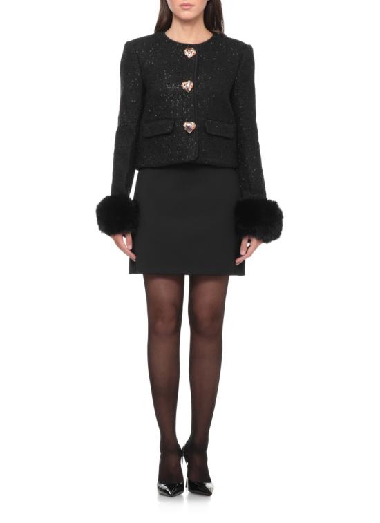 26FW 셀프 포트레이트 자켓 AW26131JBBLACK METALLIC BOUCLE FURBLACK - SELF PORTRAIT
