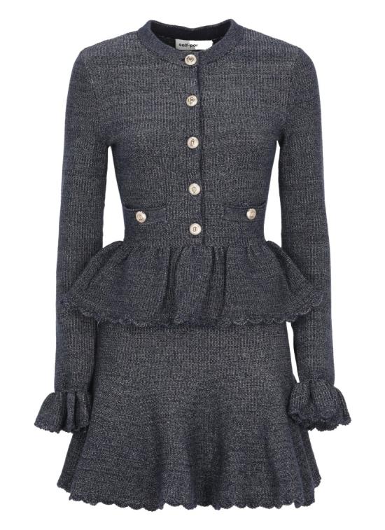 26FW 셀프 포트레이트 미디 원피스 AW26085SCNNAVY TEXTUREDNAVY Grey