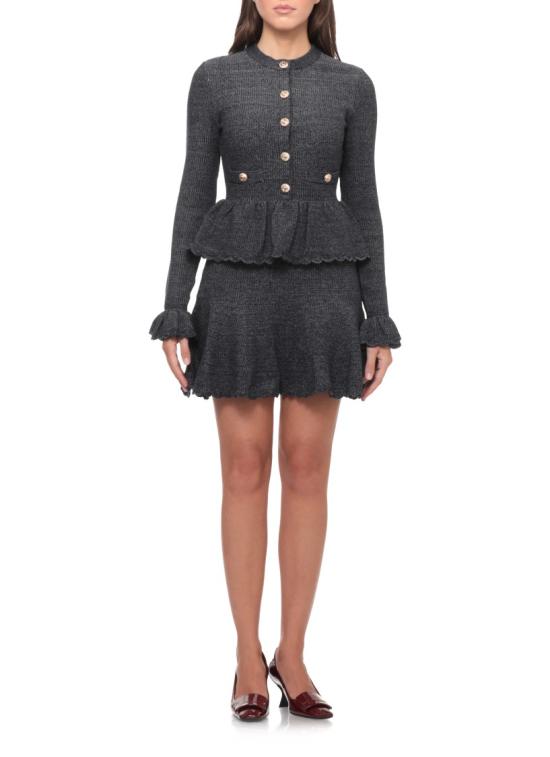 26FW 셀프 포트레이트 미디 원피스 AW26085SCNNAVY TEXTUREDNAVY Grey - SELF PORTRAIT