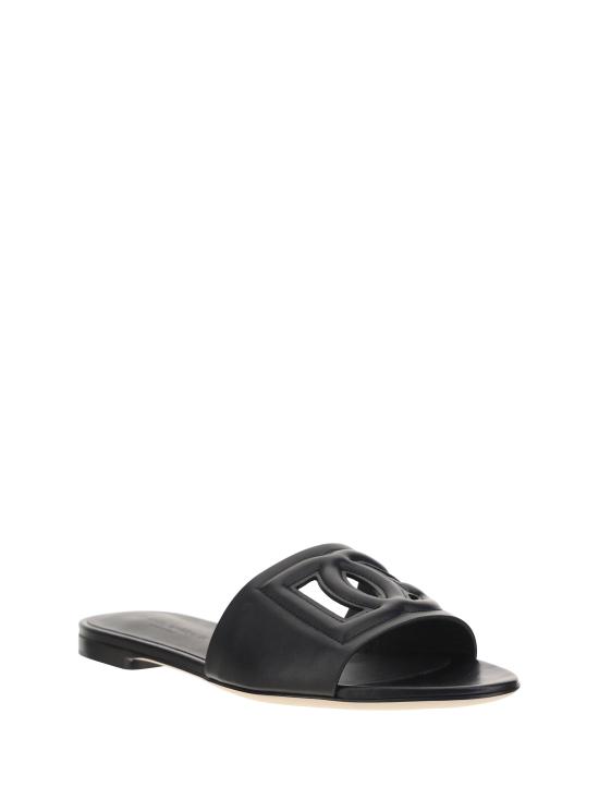 26FW 돌체앤가바나 DG 로고 카프스킨 슬리퍼 CQ0436AY329 80999 NERO - DOLCE & GABBANA