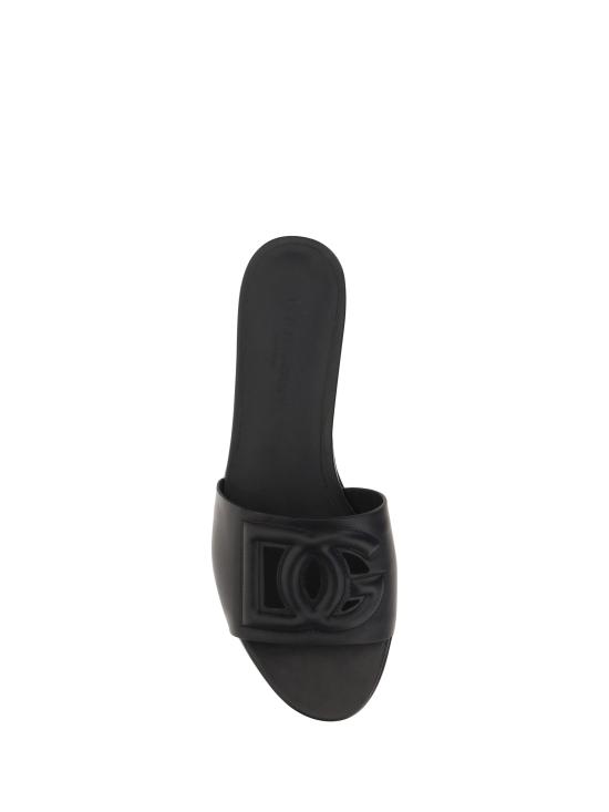 26FW 돌체앤가바나 DG 로고 카프스킨 슬리퍼 CQ0436AY329 80999 NERO - DOLCE & GABBANA
